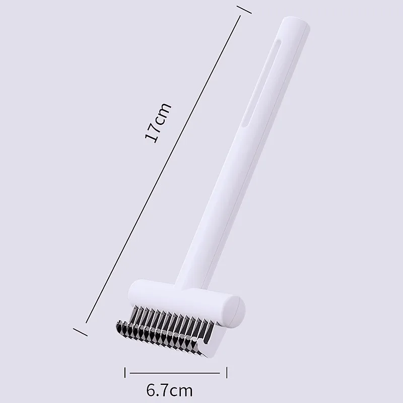 Peine para perros de acero inoxidable, cuchillo, cepillo para perros, removedor de pelo para mascotas, cepillo para el cuidado de perros, cuchillo, peines para limpieza de nudos de pelo de gato - imagen 5