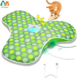 Plumas y ratón chirriante: juguete interactivo para gatos