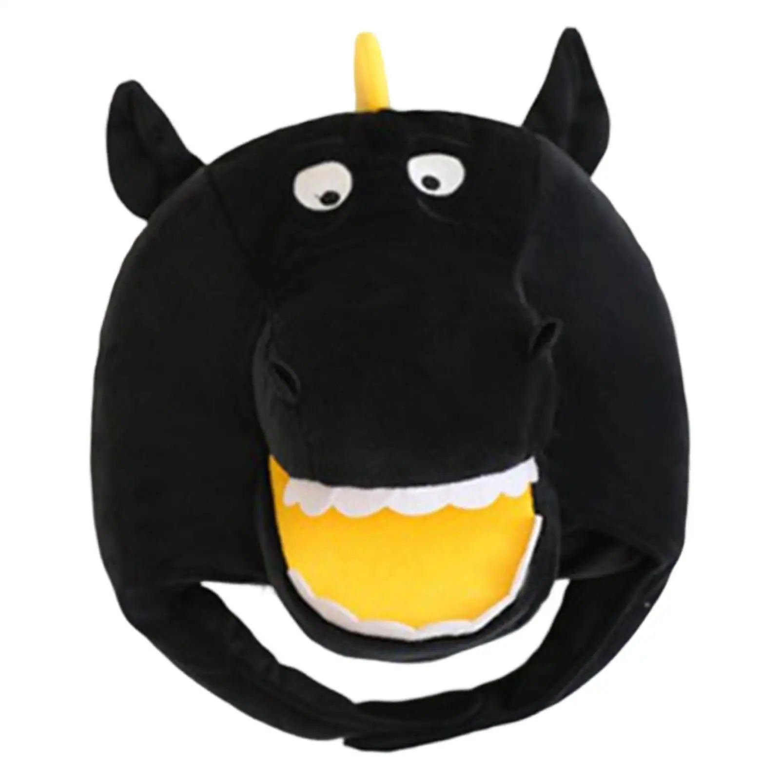 Cute Black Horse Hat Costume Prop Comfortable Wear Soft Lightweight for Stage Shows Versatile 15.3x10.2inch Plush Headgear Cute Black Horse Hat Costume Prop Comfortable Wear Soft Lightweight for Stage Shows Versatile 15.3x10.2inch Plush Headgear