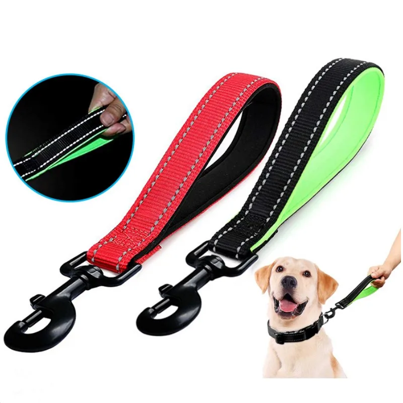 Correa reflectante para perro, correas cortas de nailon para caminar, mango cómodo, cadena para mascotas, 30cm - imagen 3