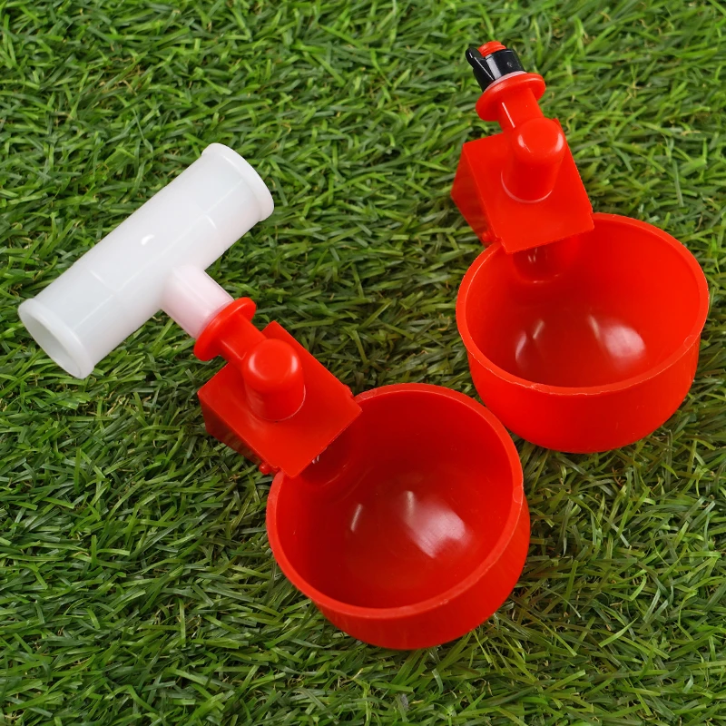 Bebedero automático para tazas de agua y pollos, 12/24 Uds., con tubería de agua de 1/2 pulgadas, alimentador para aves de corral, Kit de cuencos para gallinas, bebedero grande