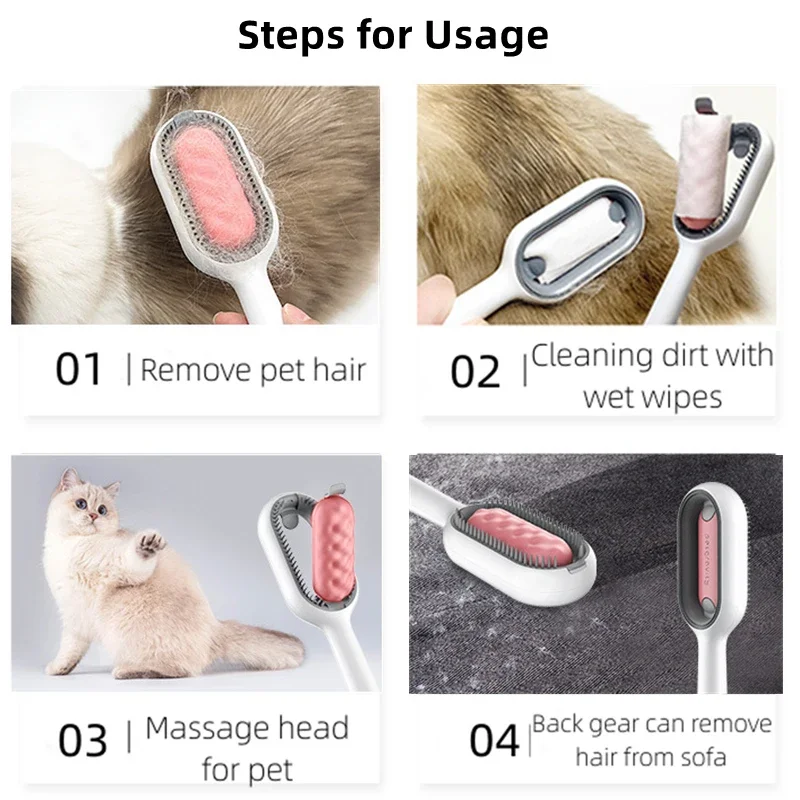 Eliminador de peine para perros y gatos, elimina el pelo, limpieza de perros y gatos, peine masajeador para cepillo, accesorios de aseo suave - imagen 5