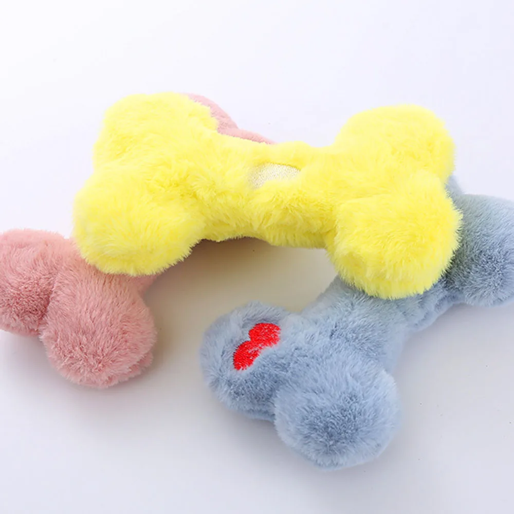 Juguete para masticar para perros con forma de hueso, juguete interactivo chirriante para cachorros, perros pequeños y medianos, masticar duradero y no tóxico - imagen 3