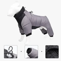 Chaqueta de invierno para perros con arnés, reflectante e impermeable
