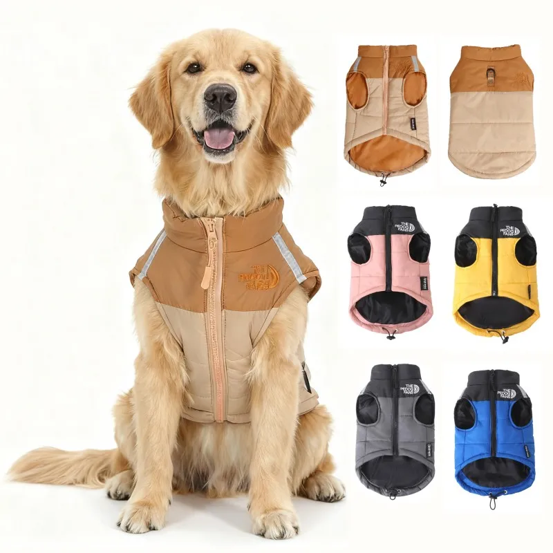 Chaqueta para perros grandes, abrigo impermeable a la moda para perros, ropa reflectante de invierno para perros, ropa cálida para mascotas Golden Retriever Labrador