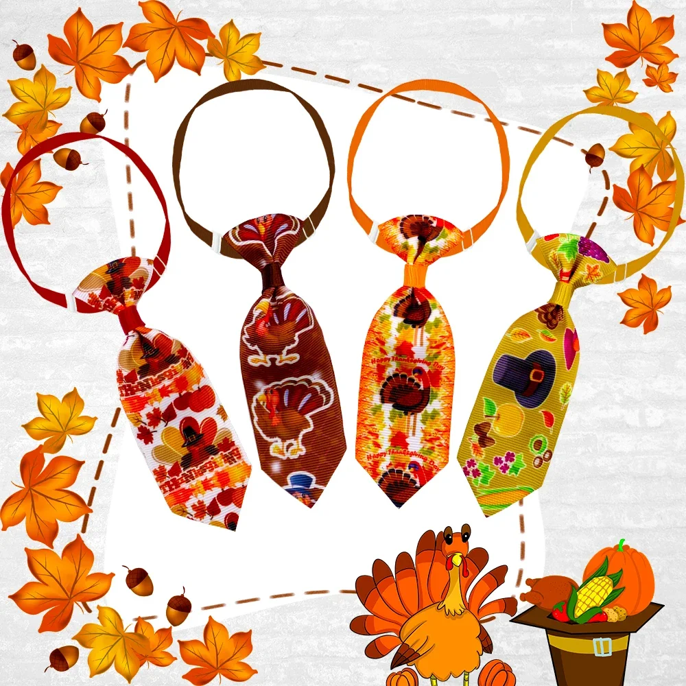 100 Uds. Suministros para mascotas de Acción de Gracias, corbatas para perros y gatos, pajaritas para perros pequeños, accesorios para perros pavo, productos para mascotas para perros pequeños - imagen 5