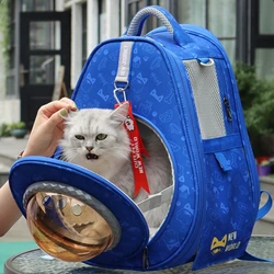 Mochila transportadora para gatos y perros transparente doble hombro