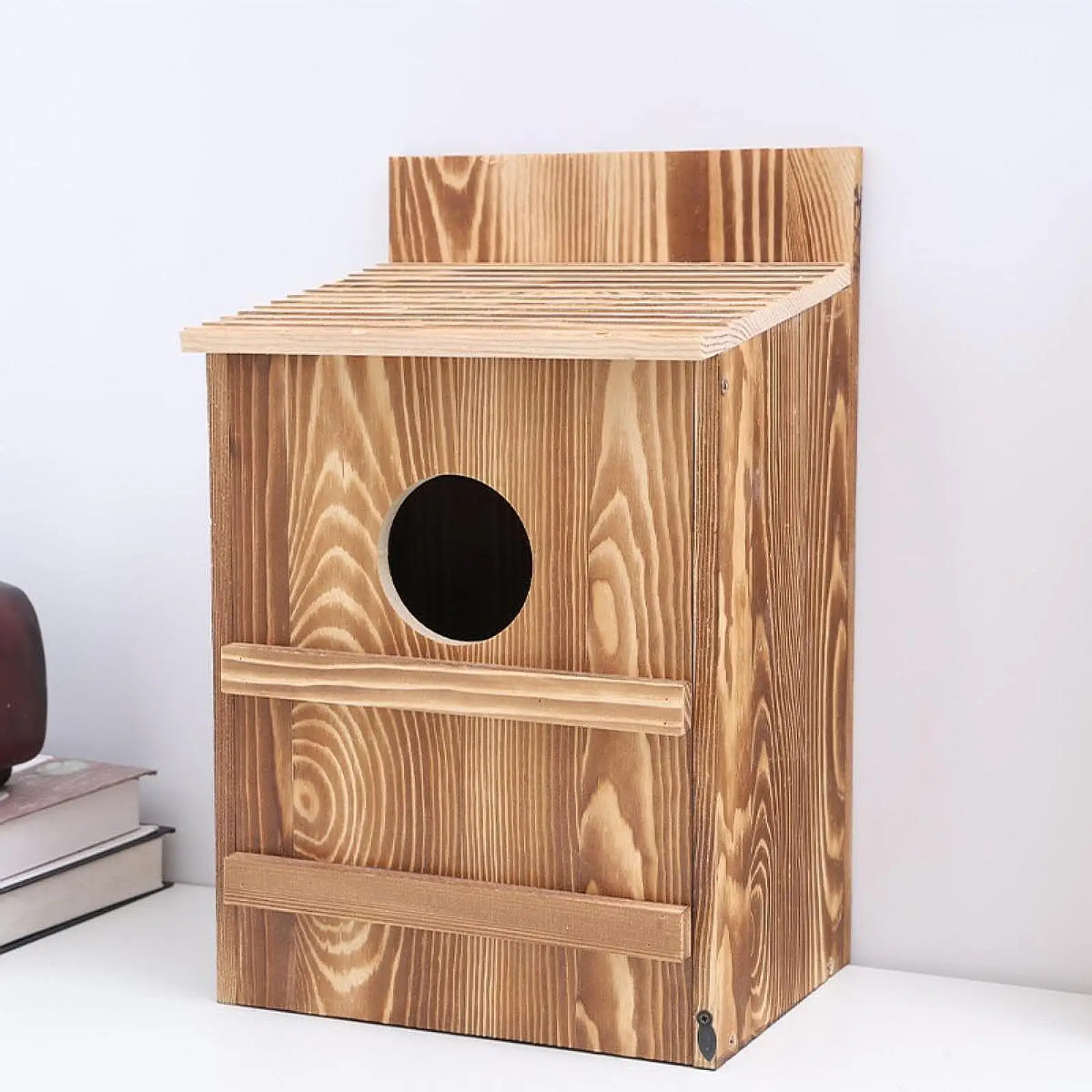 Bird House, Owl , Easy Assembly, Decorative ,Outdoor Bird Box Wood Birdhouse for Balcony Hummingbird Patio