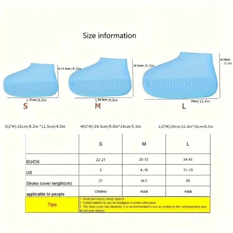 Cubierta impermeable para zapatos, 1 par de cubiertas de goma para botas de lluvia para exteriores, cubiertas impermeables de silicona para zapatos de día lluvioso, equipo para zapatos - imagen 2