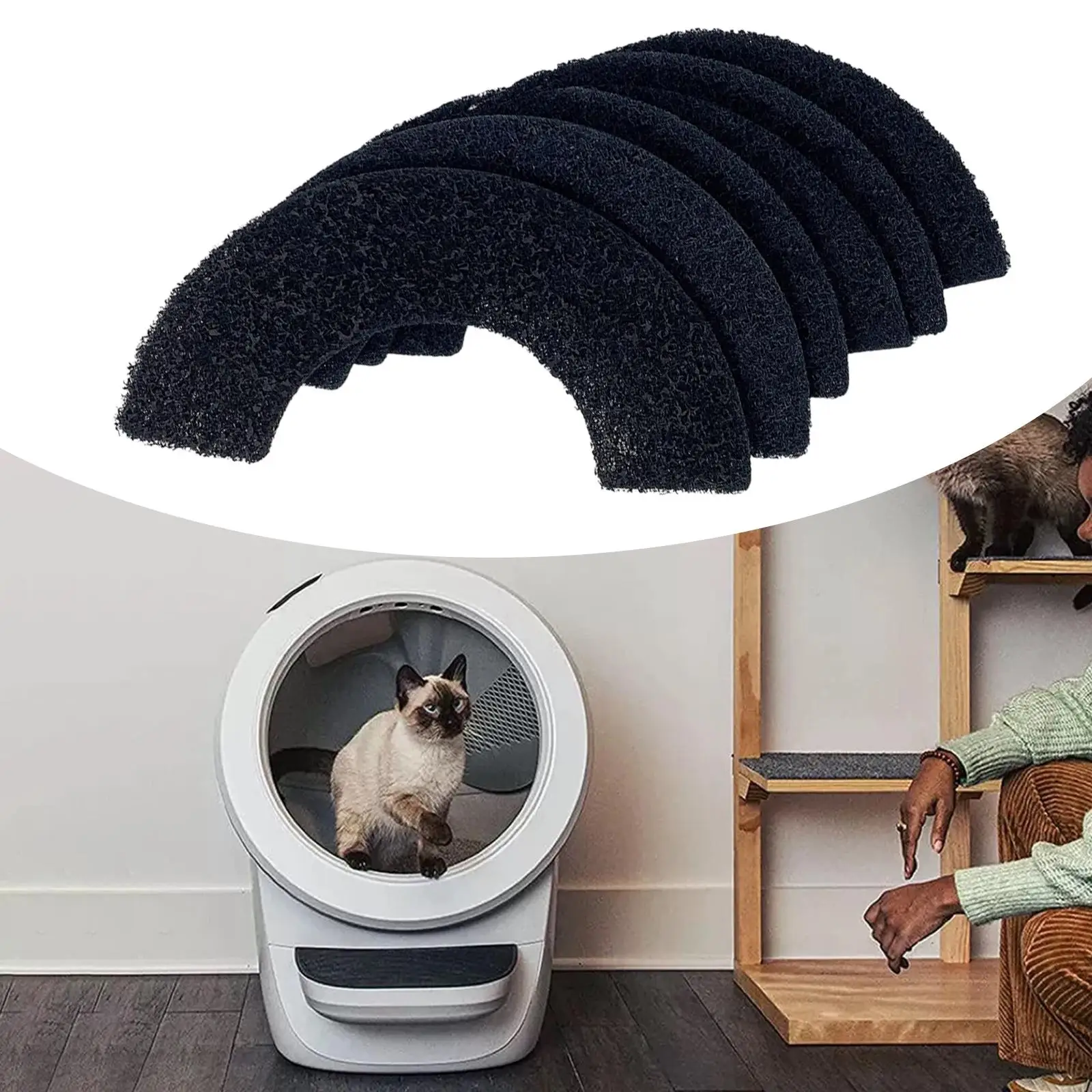 6x Odor Absorbing Moisture Control Deodorant Cotton Professional Suitable for Litter Robots Odor Absorber Deodorizers Filter