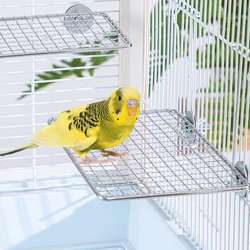 Percha versátil de acero inoxidable para loros, juguete duradero y lavable, plataforma de soporte de descanso para pájaros y mascotas, suministros de jaulas para loros, 1 ud.