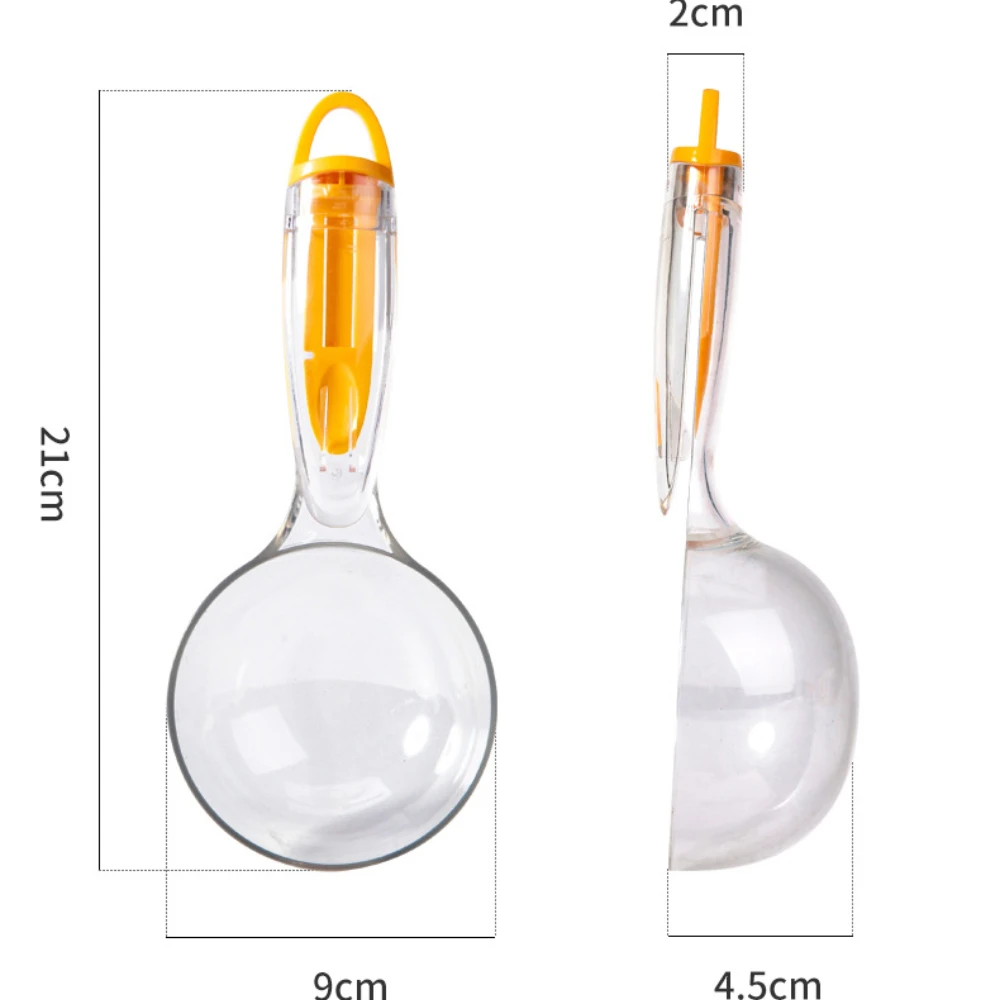 Taza de comida para mascotas para perros y gatos, tazón de alimentación, báscula de cocina, cuchara medidora, taza portátil con escala, suministros transparentes de alimentación - imagen 4