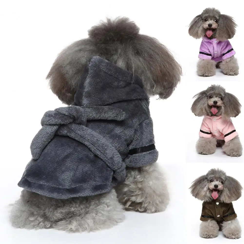 Albornoz cómodo para cachorros, bata transpirable súper suave para dormir, bata de baño para perros, bata de aseo - imagen 3