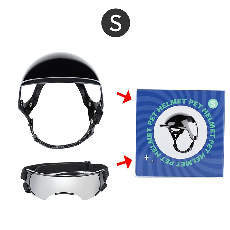 Gafas para perros con casco para perros pequeños, casco para cachorros y gafas de sol para perros pequeños, conducción al aire libre, caminar, andar en bicicleta - imagen 4