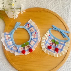Babero a cuadros para gatos y perros - accesorios para mascotas