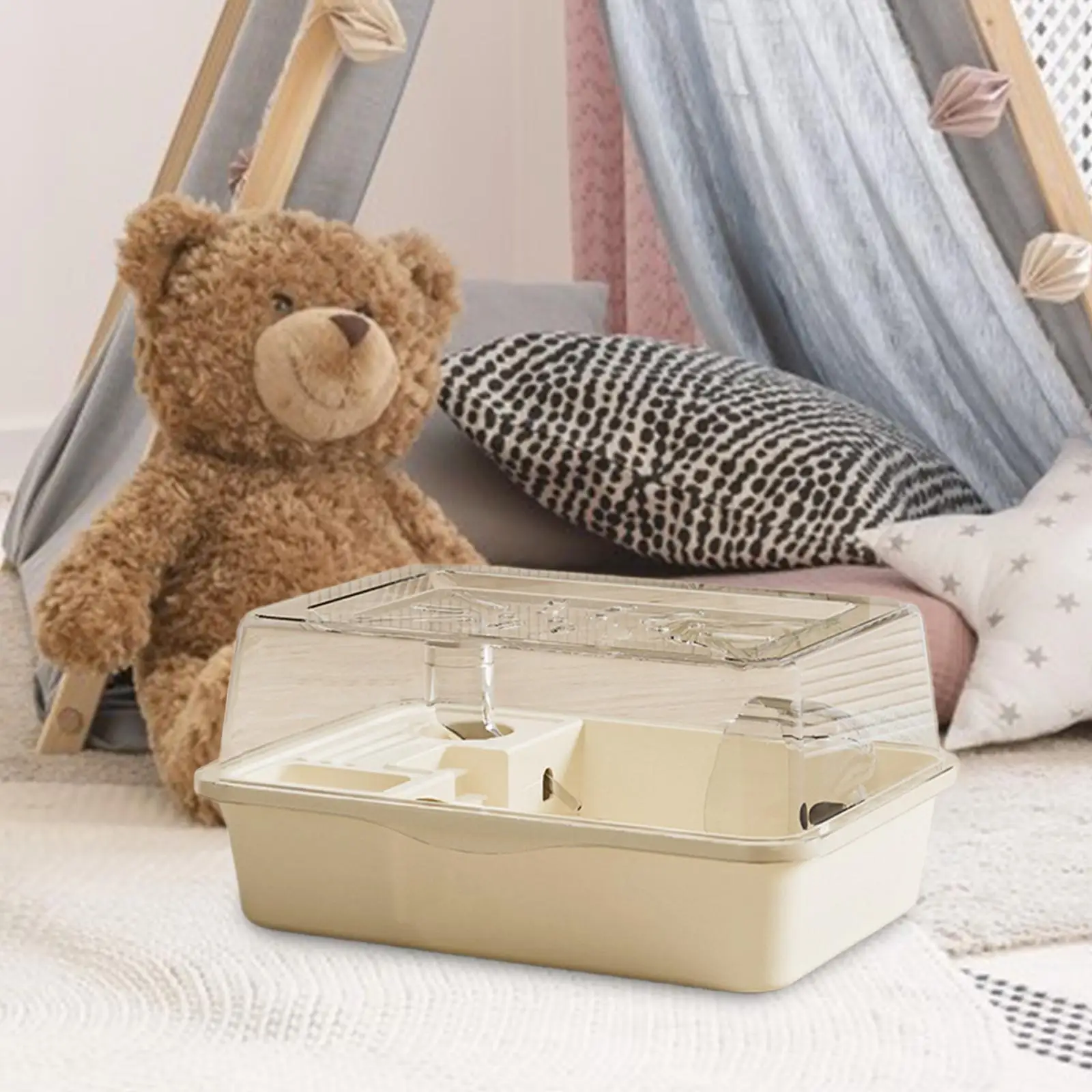 Large Hamster Cage Hamster Home with Openable Top Transparent Exercise Playing House Hamster Habitat for Gerbils Sugar Glider