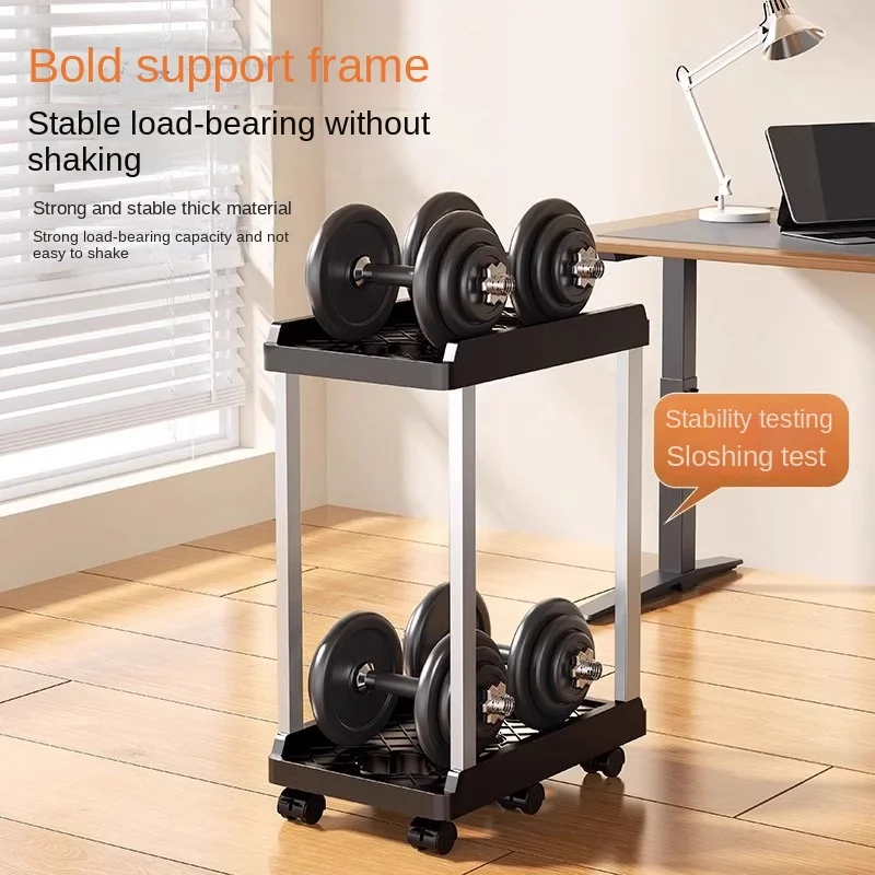 Soporte estable para CPU móvil con 4/6 ruedas, estante de doble capa que ahorra espacio para torre de computadora y impresora, para carrito de piso de oficina en casa - imagen 3
