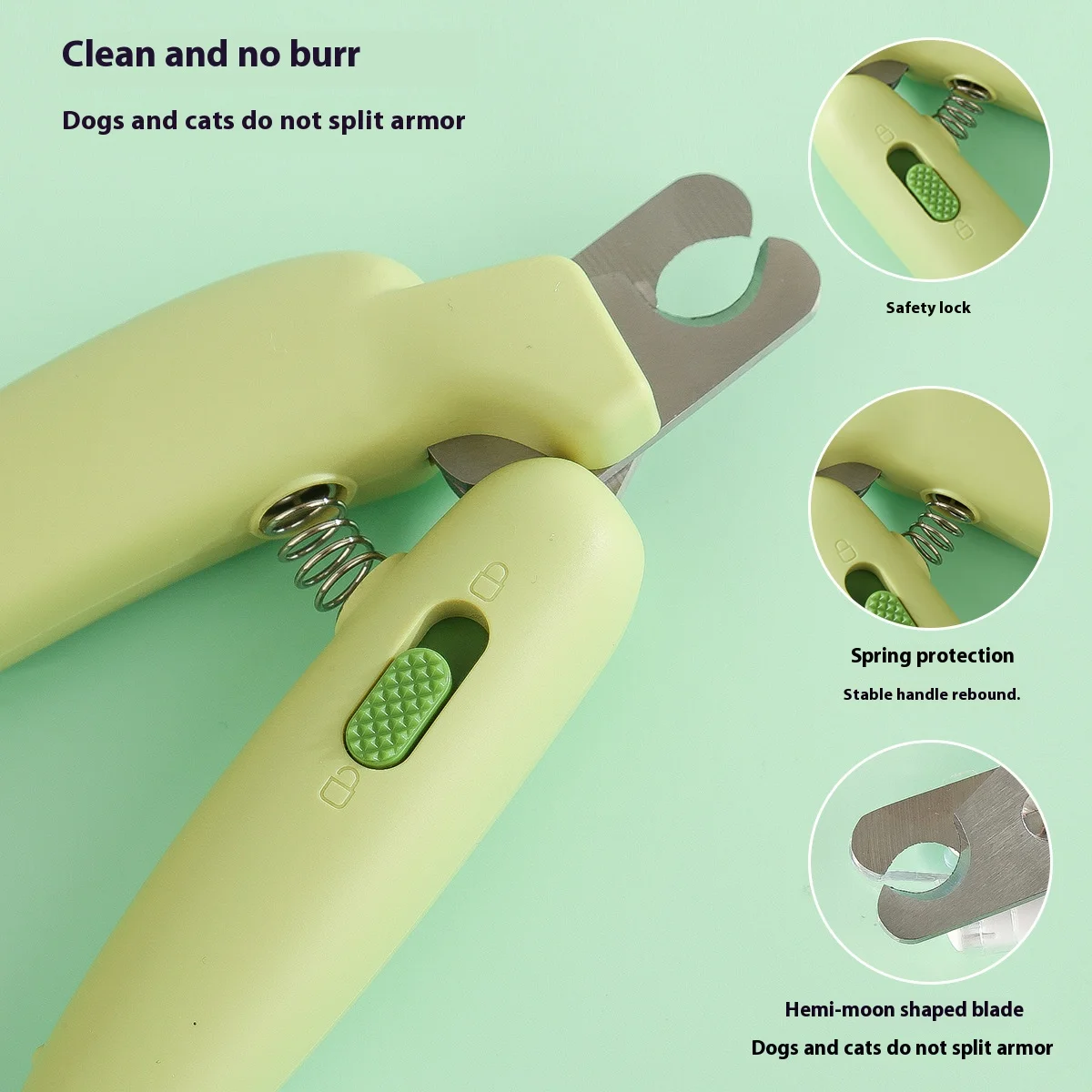 Cortauñas para mascotas con forma de plátano, recortador de uñas seguro para gatos, perros, conejos, mascotas pequeñas, previene el sangrado, herramienta de aseo profesional - imagen 2