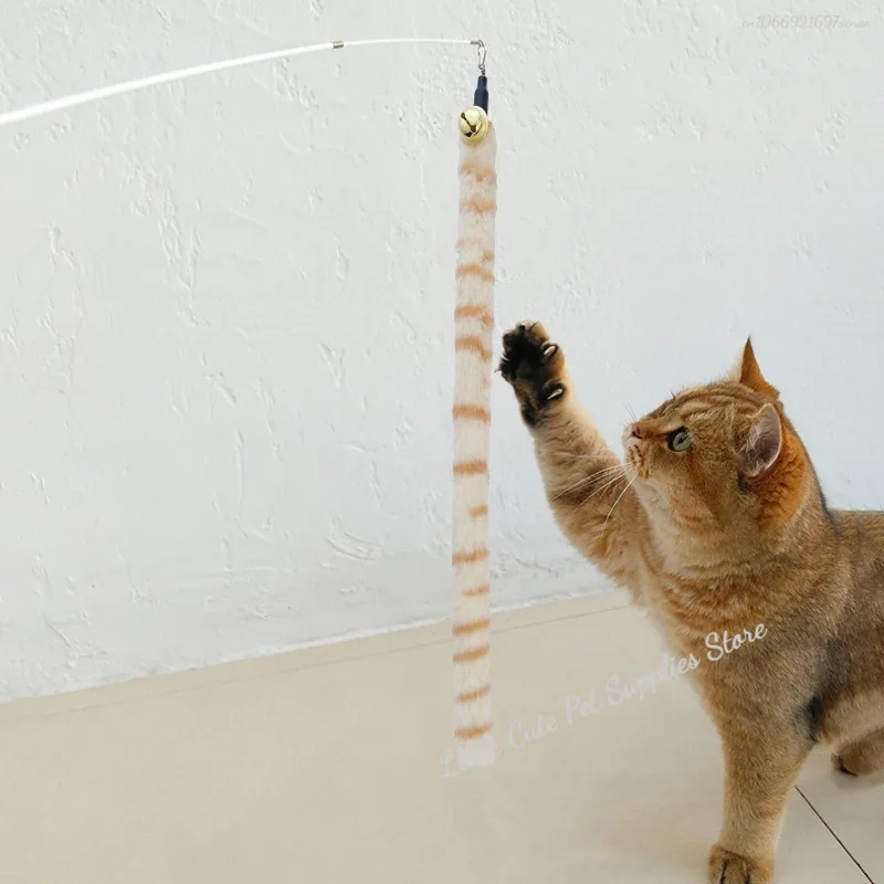 Nuevos juguetes para gatos con rayas multicolores, divertido palo para gatos con campana, juego interactivo, suministros para mascotas, juguete interactivo para gatos, cuerda de oruga - imagen 2