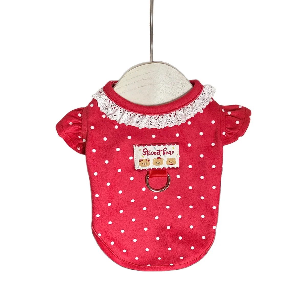 Vestido de princesa puntos rojos y chaleco encaje para perros pequeños - imagen 2