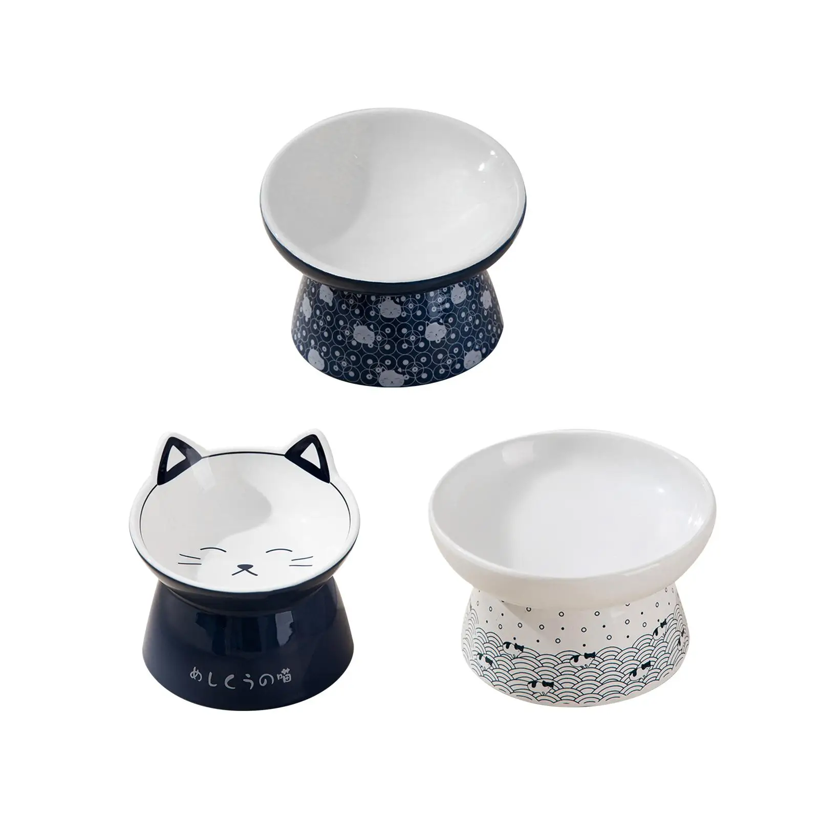Ceramic Elevated Cat Feeder Bowl Dish Simple Cleaning Durable Cat Food and Water Ceramic Elevated Cat Feeder Bowl Dish Simple Cleaning Durable Cat Food and Water