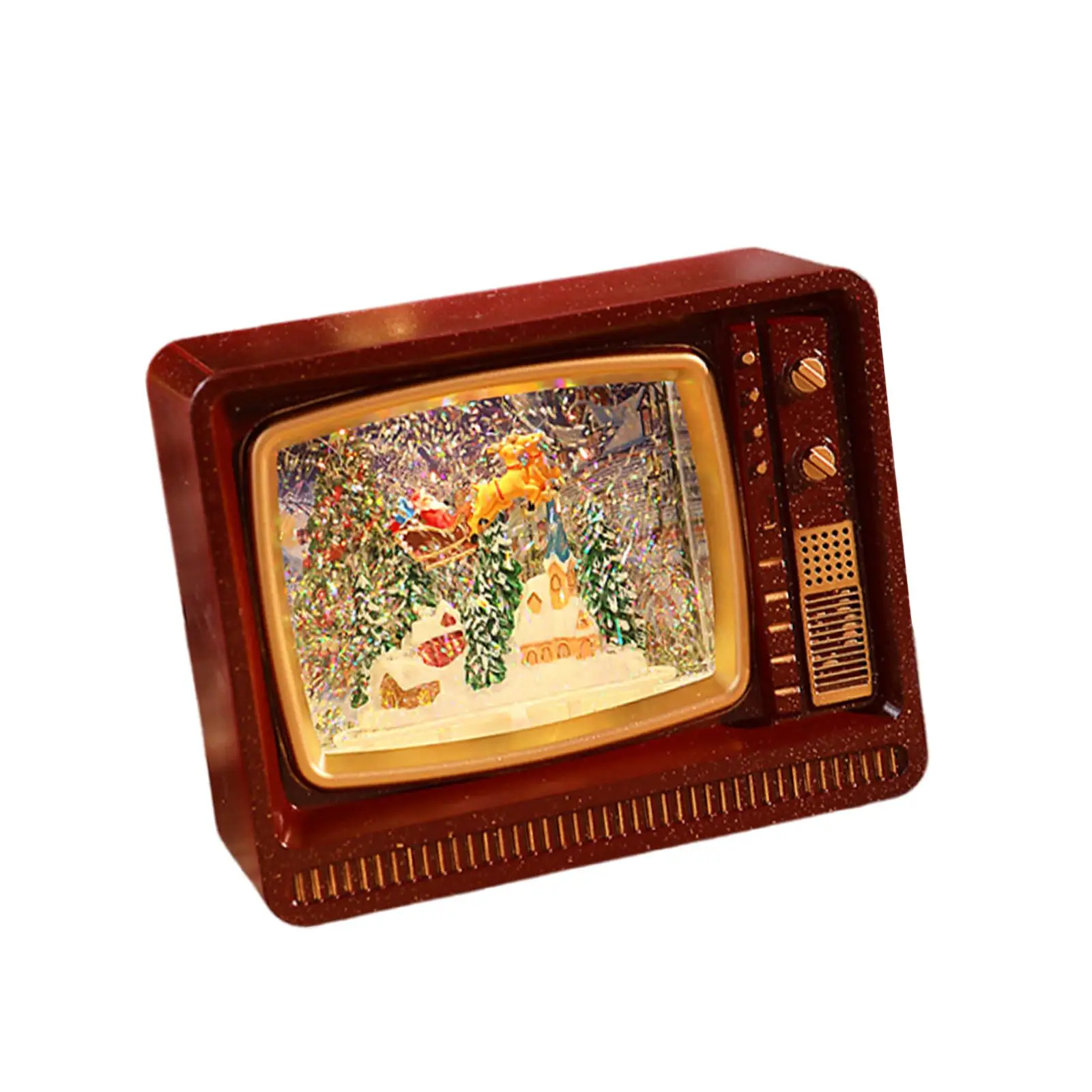 Christmas Music Box Musical Table Centerpiece Gifts Xmas Decoration TV Shaped for Party Bar NightStand Home Table