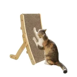 Rascador madera 3 en 1 para gatos – Cama, poste y juguetes