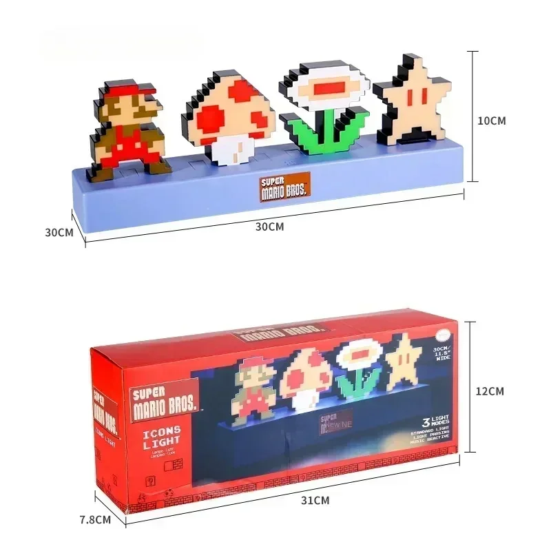 Super Marios Bros sonido inteligente Control USB luz LED música ritmo recogida ambiental lámpara de noche iluminación decoración de la habitación regalo para niños - imagen 3