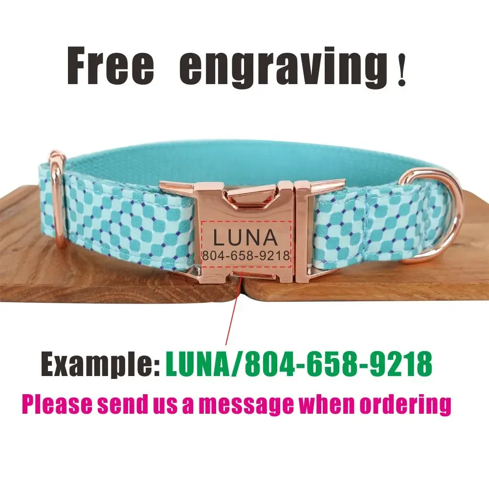 Collar personalizado para perro, Correa con grabado gratis, etiqueta de nombre de identificación, accesorio para mascota, piscina, cachorro - imagen 4