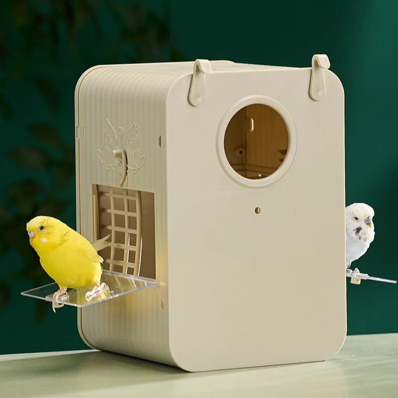 Caja de cría específica para loros, caja para incubar Visual montada en la pared, nido para cría de mascotas, suministros especiales, jaulas para pájaros de PVC de fácil limpieza - imagen 3