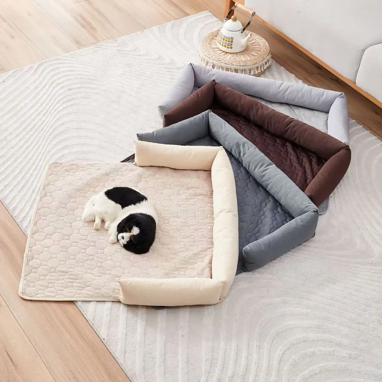 Manta impermeable para cama de perros y mascotas, tapete para sofá, funda para sofá, almohadilla para mascotas con almohada para el cuello, nido calmante lavable para gatos para viaje a casa - imagen 2