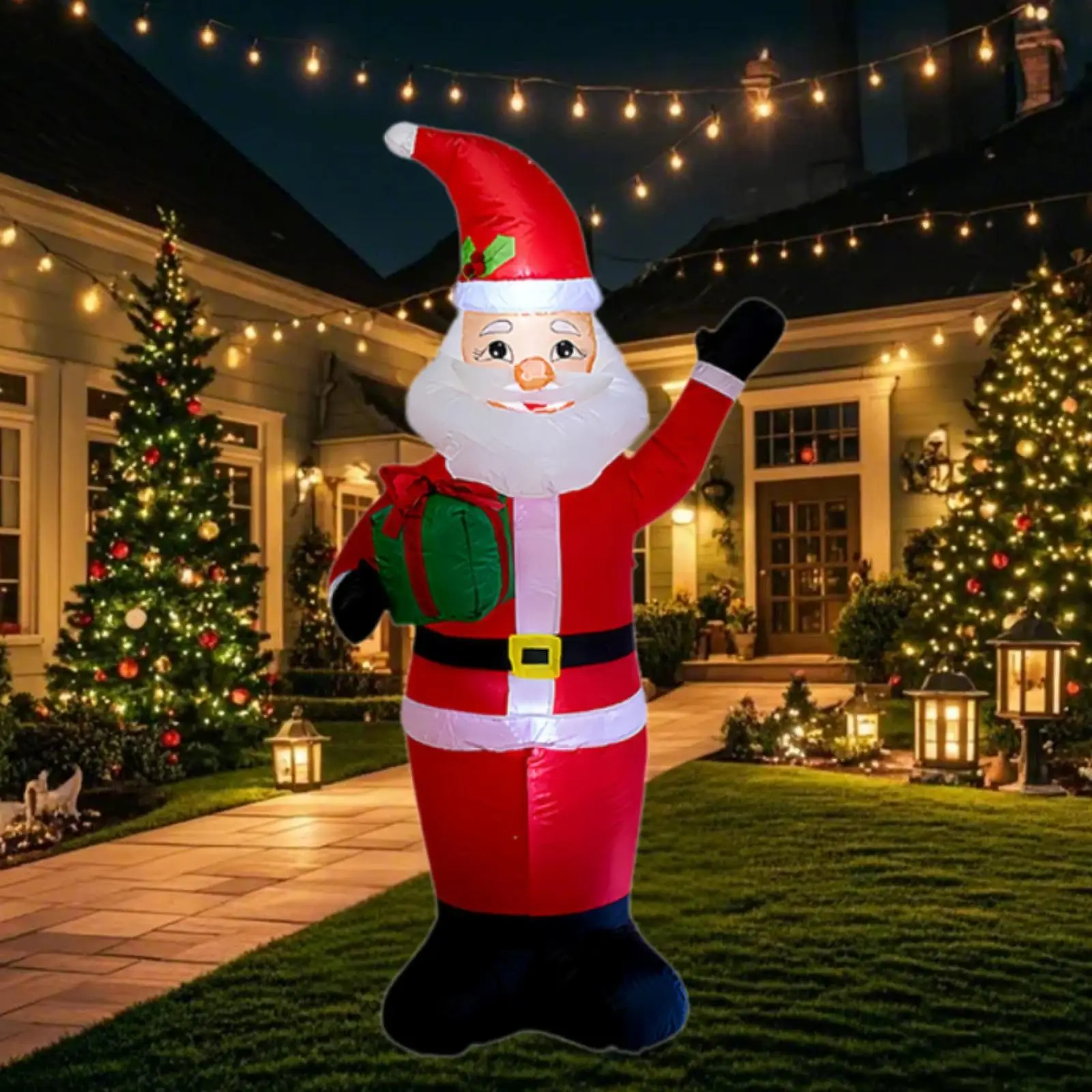Christmas Inflatables Santa Decor Cute LED Light up Prop Christmas Inflatable Decoration Outdoor Ornament for Party Home Indoor Christmas Inflatables Santa Decor Cute LED Light up Prop Christmas Inflatable Decoration Outdoor Ornament for Party Home Indoor