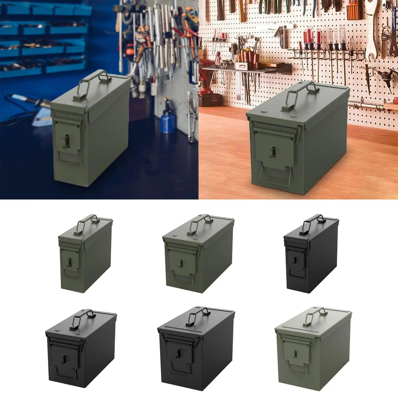 Portable Tool Box Heavy Duty Carrier Container Steel Hard Case Multipurpose for Equipment Tools Home Repairs Components Travel