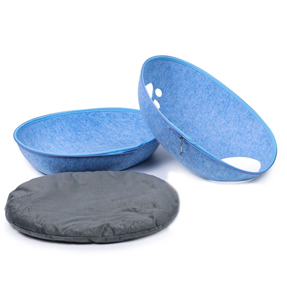 Cama huevo para gatos, nido suave con colchón de fieltro y abertura - imagen 4