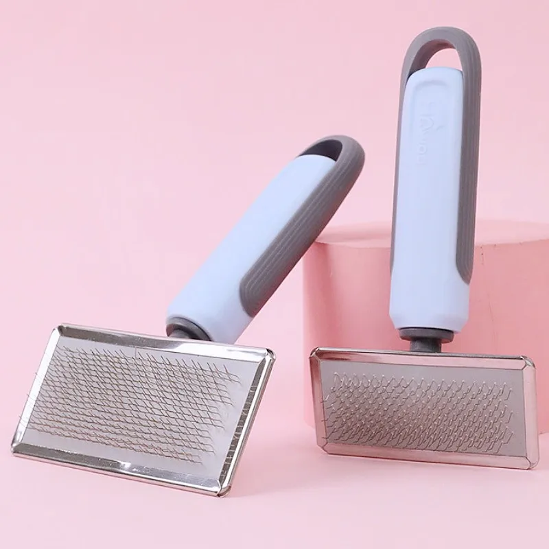 Peine para perros, cepillo para perros, peines de acero inoxidable para limpieza de pelo de gato, cepillo de cuidado para perros, utensilio para eliminar el pelo de mascotas, peine de masaje, suministros para mascotas - imagen 4