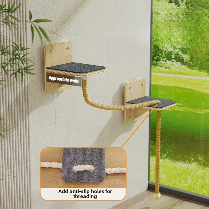 Escalón ventosa pared para gatos – Trepar y rascar - imagen 4