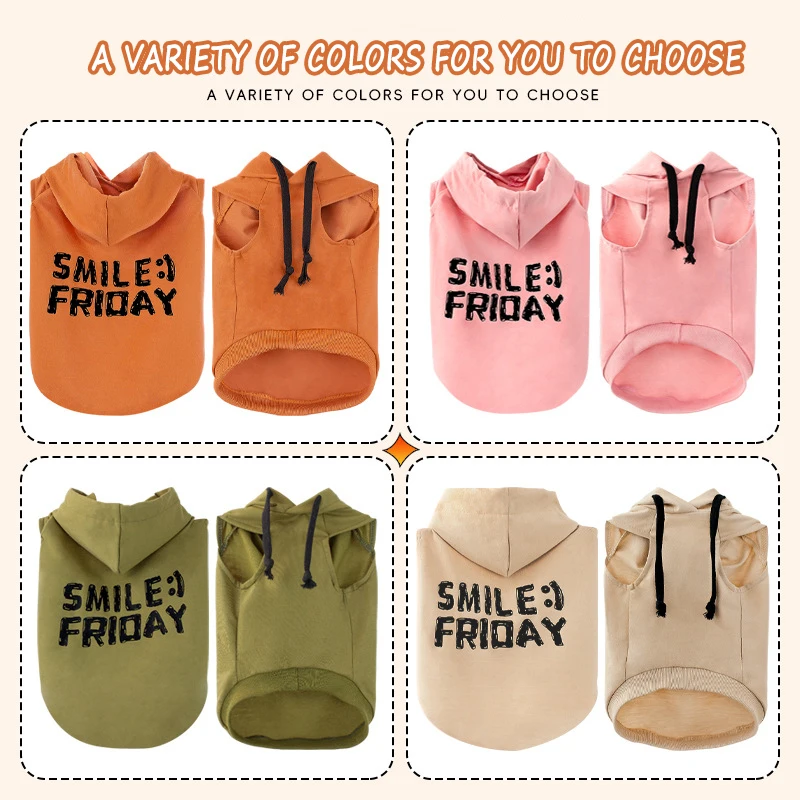 Sudaderas con capucha para perros sin mangas, disfraz deportivo para primavera y otoño, sudadera suave para mascotas con sombrero, jersey, ropa para perros pequeños, medianos y grandes - imagen 2