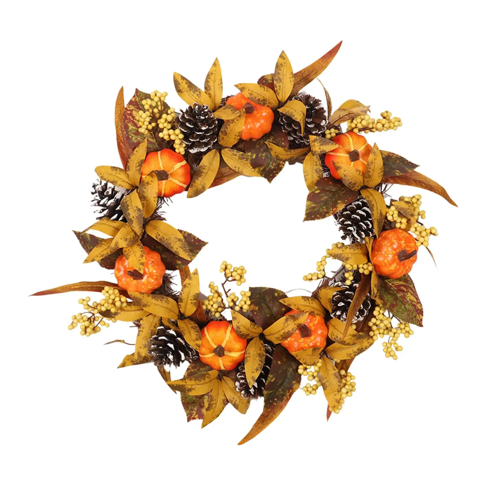 Corona de otoño, decoración de puerta delantera, colgante de pared interior, fiesta de Acción de Gracias, granja, adorno para el hogar al aire libre, guirnalda de porche, corona de otoño