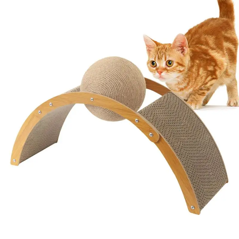 Juguete rascador para gato, Bola de rascado con forma de puente arqueado, tabla de rascar portátil para jugar con garra - imagen 5