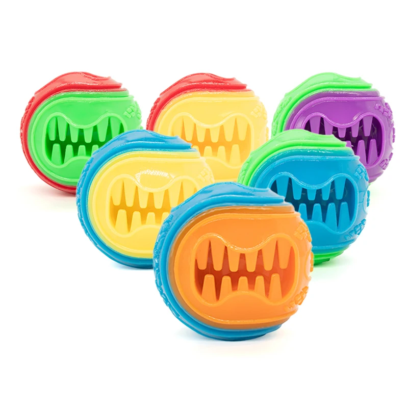 Juguete interactivo para perros TPR, juguete para masticar con fugas de comida para perros, juguete duradero para cachorros chirriantes, limpieza de dientes para mascotas, juguete resistente a mordeduras para perros - imagen 3
