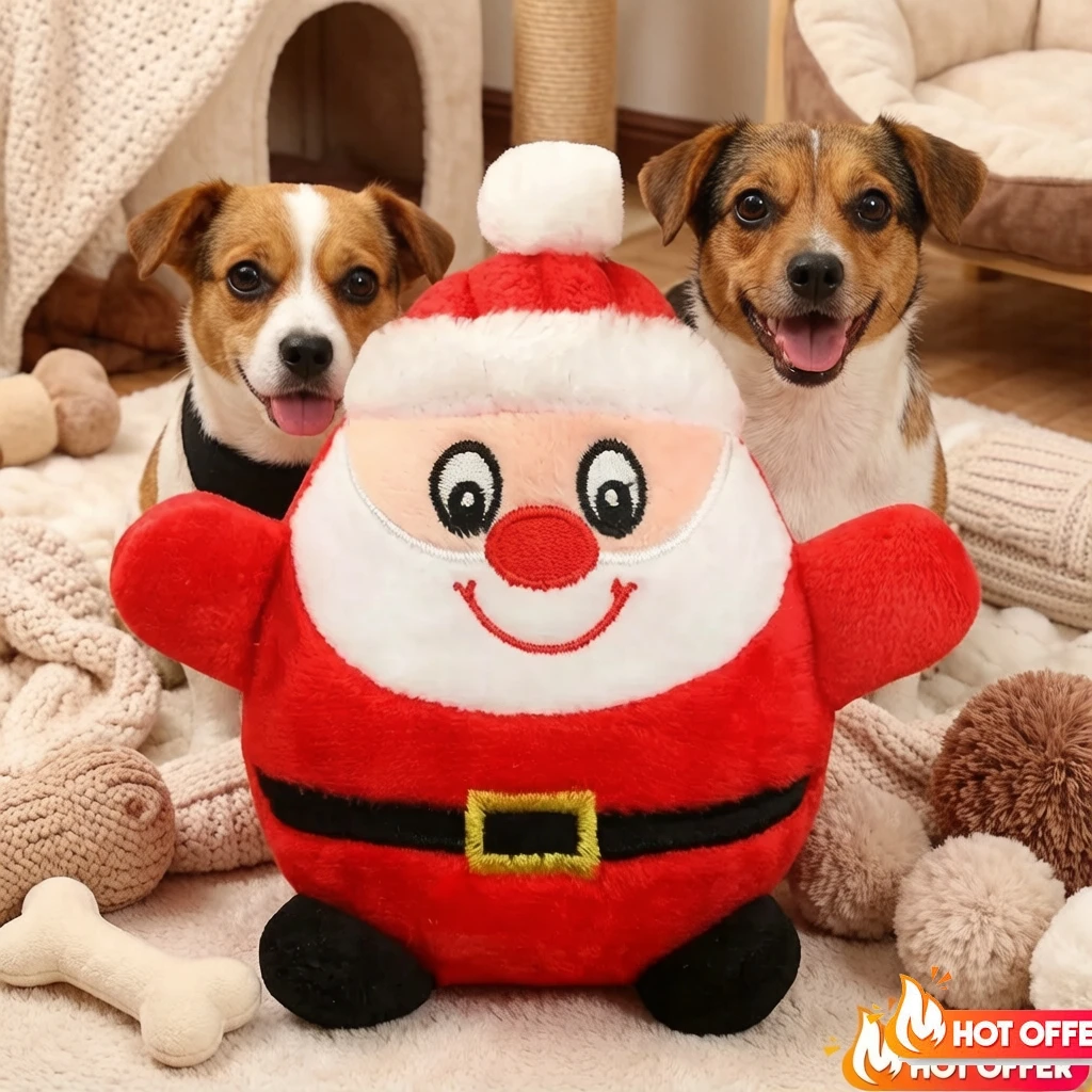 Peluche pingüino Papá Noel con sonido para perros y gatos - imagen 5