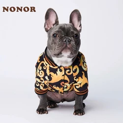 Chaqueta para perro Bulldog Francés con bordado dorado brillante