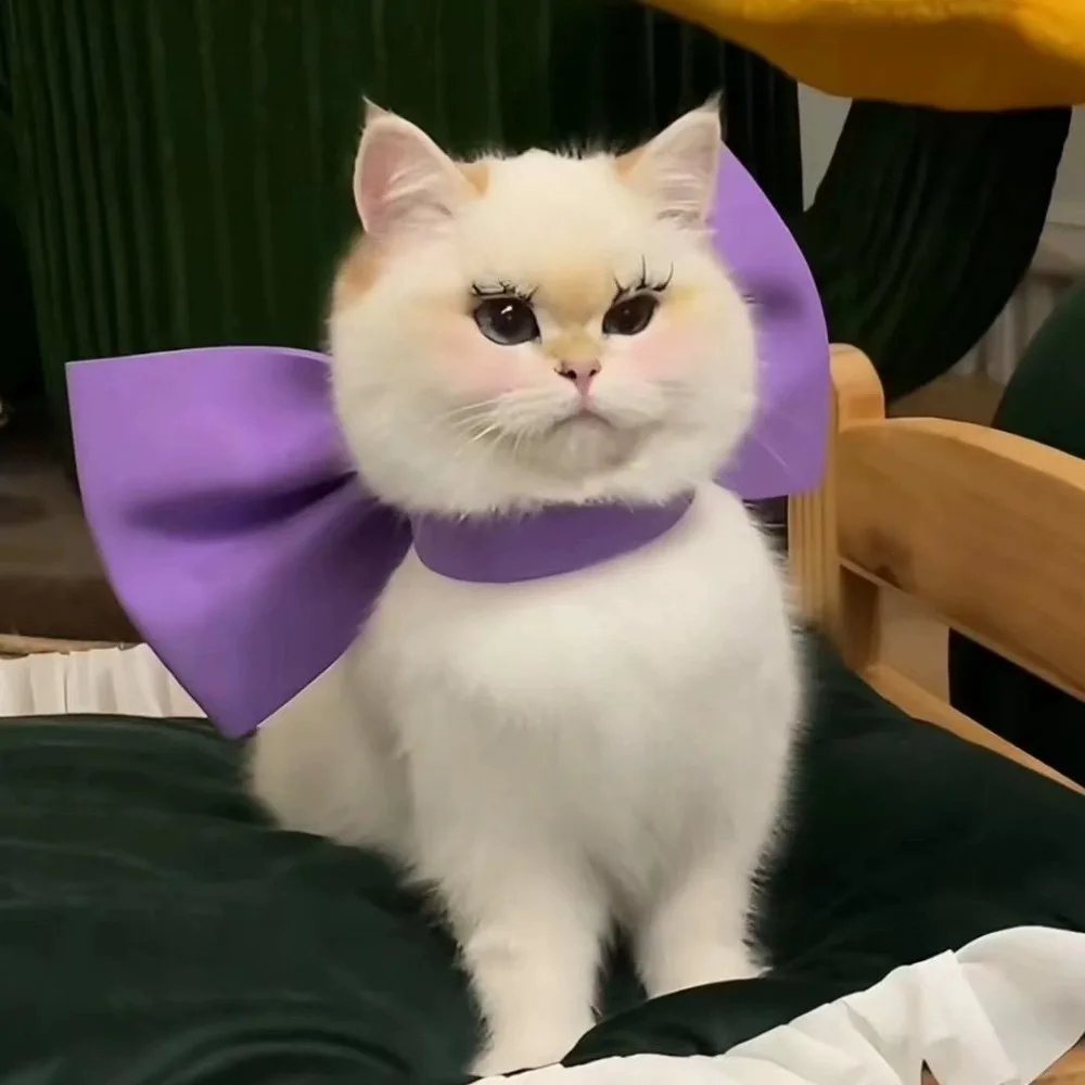 Pañuelo con lazo para mascotas, Collar para gatos, decoración con lazo, oso de peluche, Collar para perros pequeños, accesorios para perros pequeños, accesorios para cachorros - imagen 3