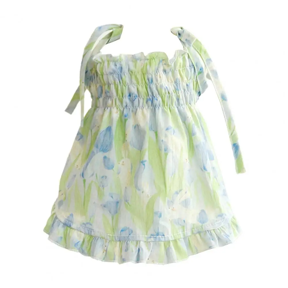 Vestido con dobladillo y volantes para gato, ropa Floral de princesa para mascotas - imagen 5