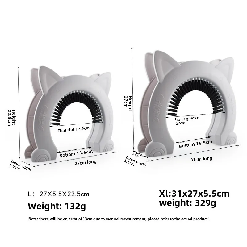 Puerertas para perros y gatos con cepillo para peinar productos para gatos, accesorios para muebles, sin solapa, seguro, para interiores y exteriores, puerta para mascotas - imagen 3