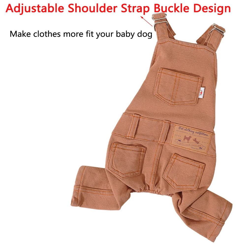 Mono vaquero para perros, disfraz, pantalones vaqueros para cachorros, monos, ropa para perros pequeños y medianos, Bulldog, Vintage, 4 patas, camisa para mascotas, pantalones, conjunto de ropa - imagen 3