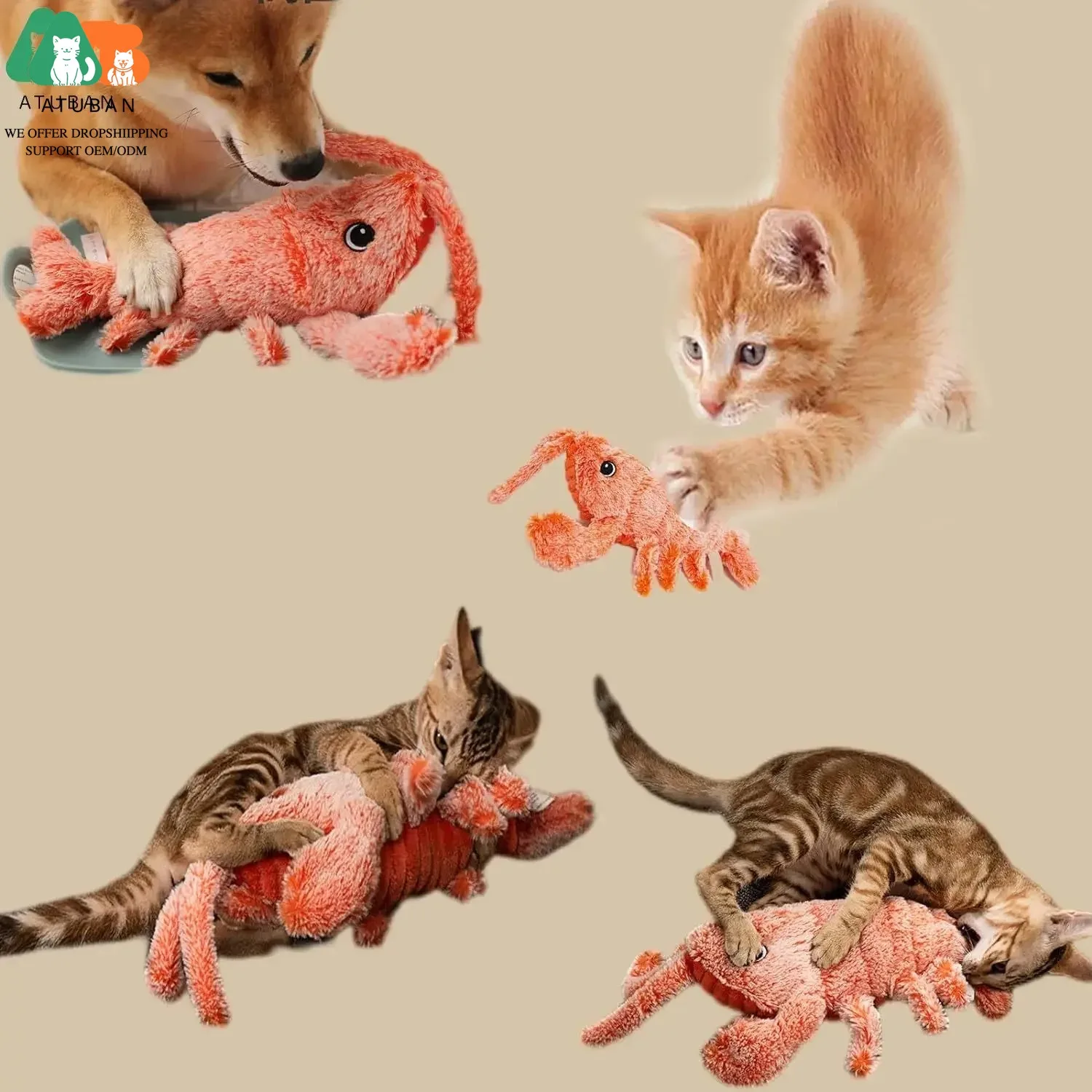 Juguete langosta para gatos y perros pequeños – Hierba gatera masticar - imagen 3