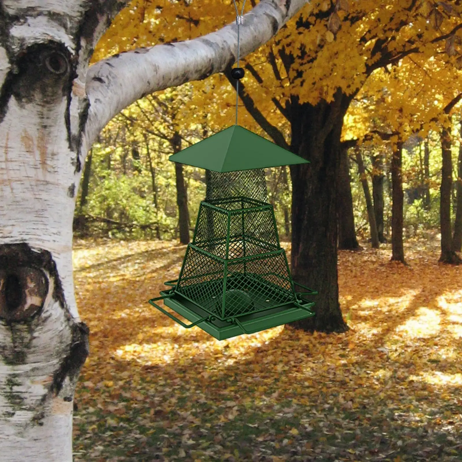 Hanging Bird Feeder for Outdoor Metal Birdfeeder for Courtyard Porch Terrace