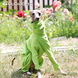 Mono cómodo con capucha para perros galgos y whippets verde