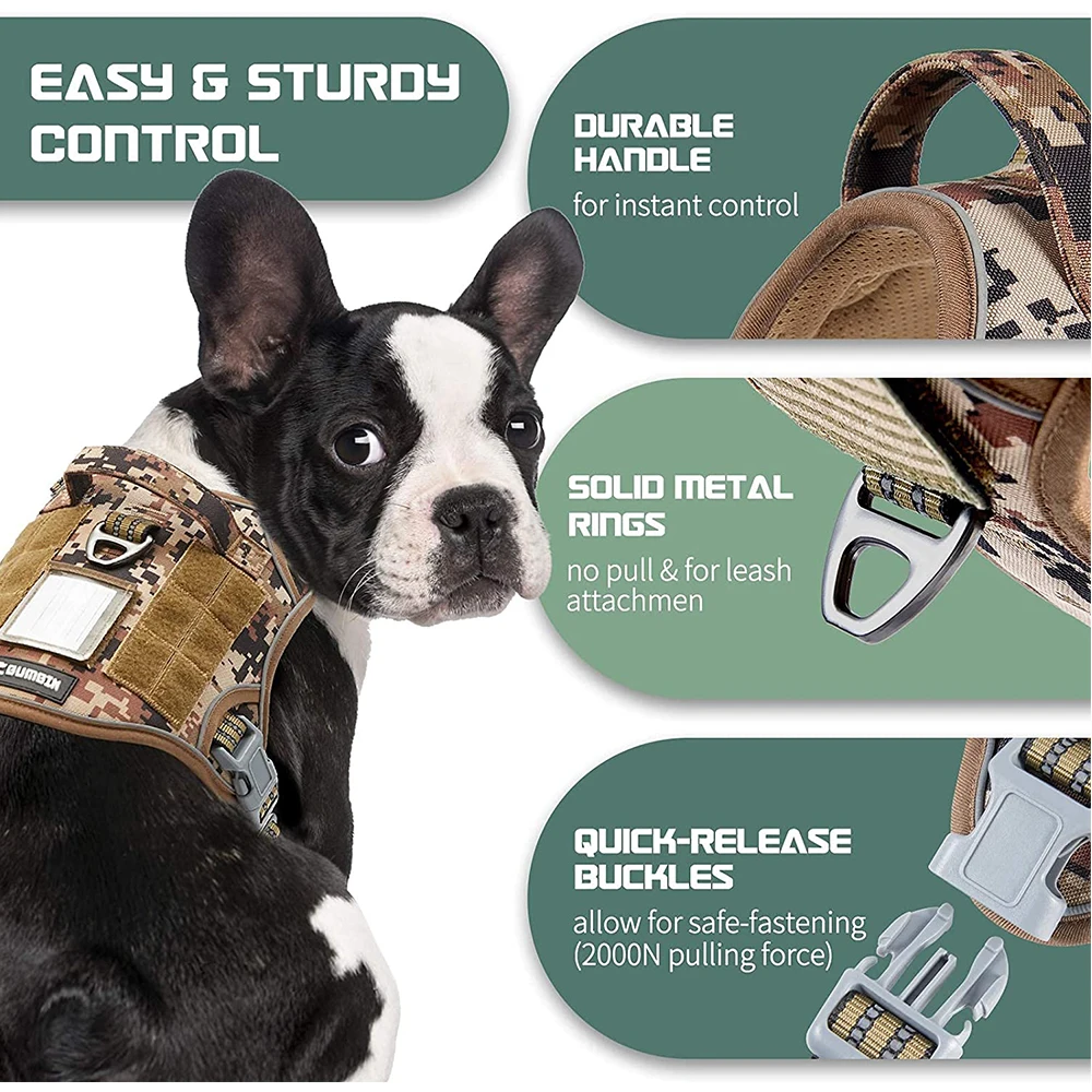 Arnés reflectante para perros, chaleco táctico para perros medianos y grandes, duradero, resistente al agua para mascotas, entrenamiento para caminar al aire libre, caza - imagen 2